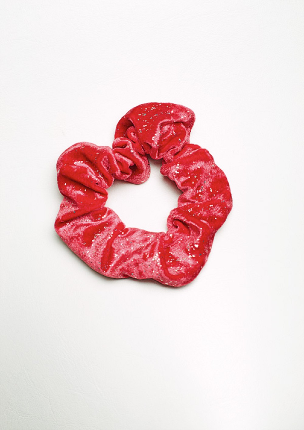 Wokkel rood-zilver glitter velours