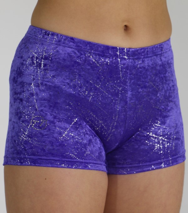 Hotpants paars glitter velours