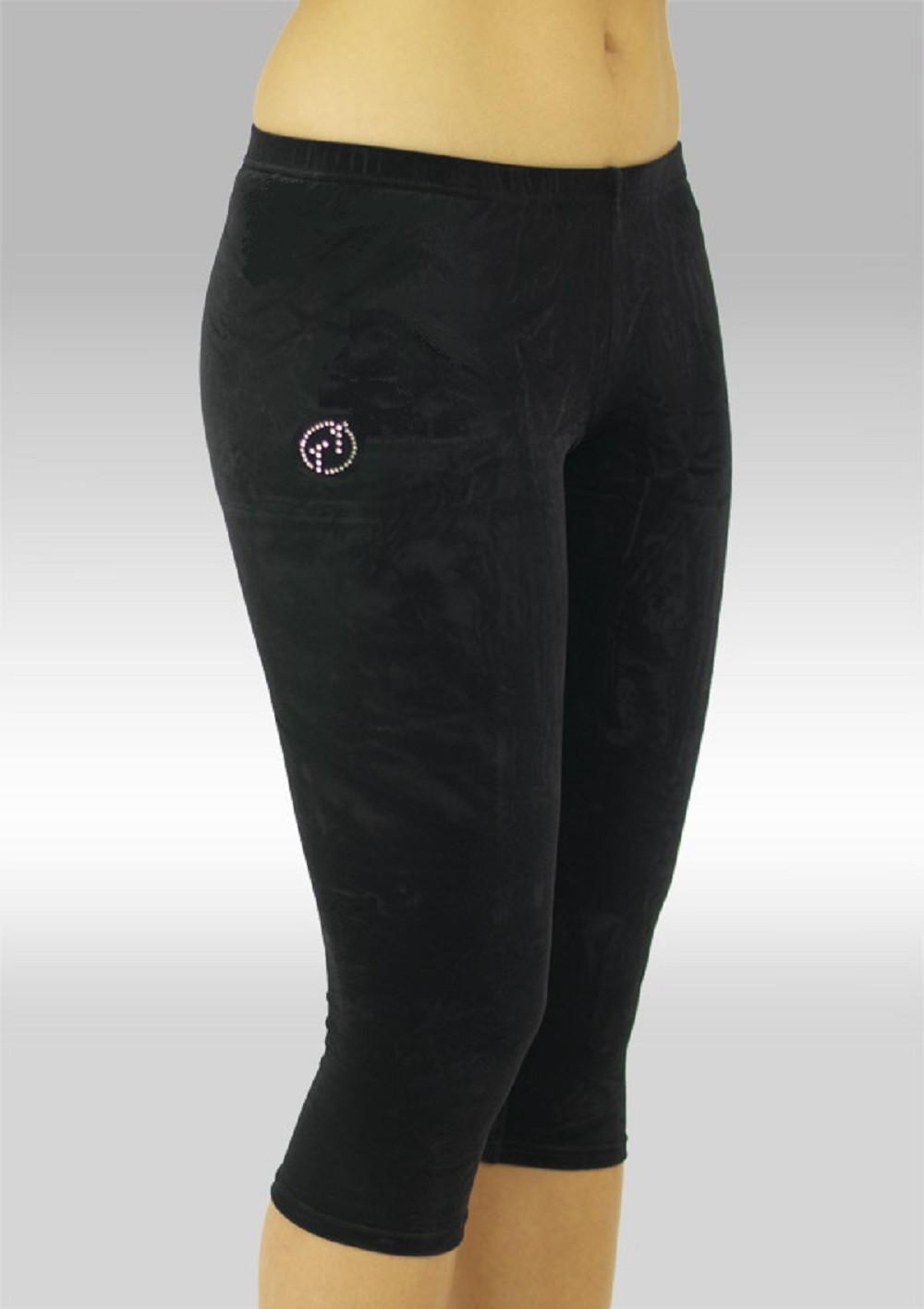 Gymnastikkbukser K754zw Legging 3/4 zwart velours