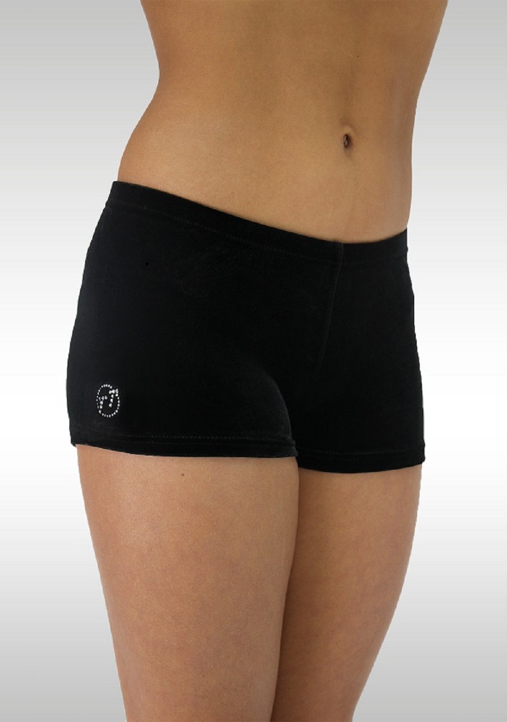 Hotpants legging turnlegging zwart velours K758zw