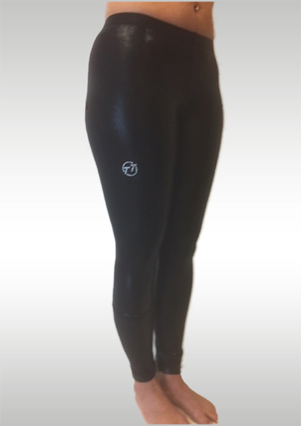 Turnlegging enkellang zwart wetlook w753zw